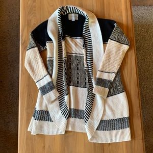 Black, Cream and Tan Knit Cartigan